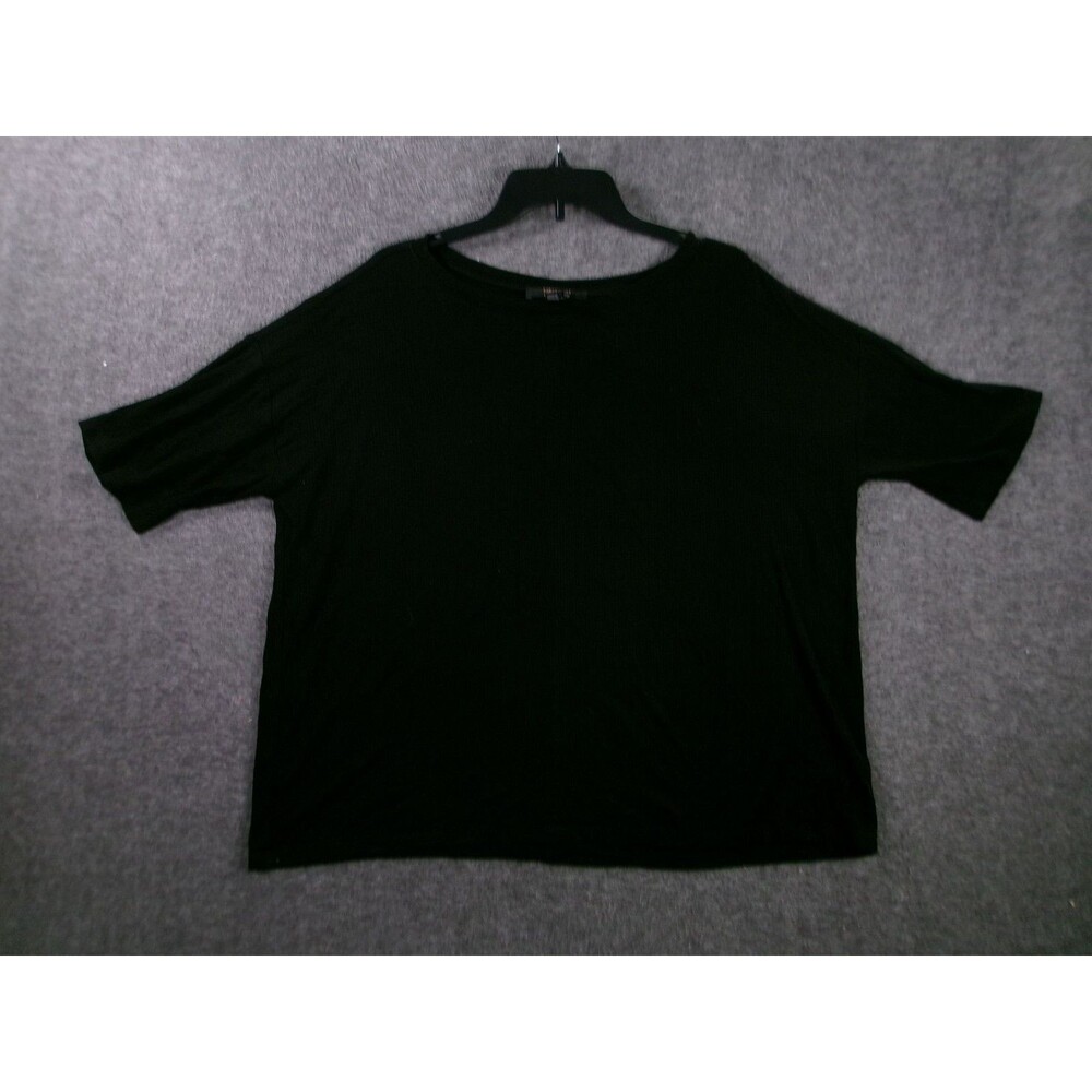 Forever 21 Top Womens S Ribbed Short Sleeve Black Lightweight Base Layer Casual